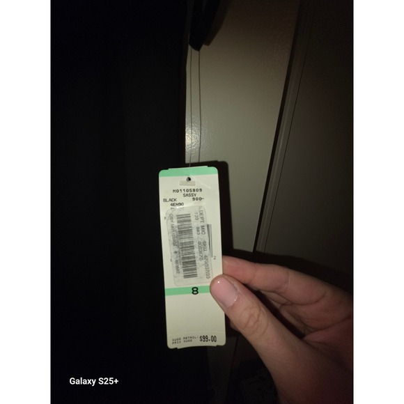 Sassy Black Lace Yoke Sleeveless A-Line Cocktail Dress Size 8 NWT M01105809 - Picture 5 of 5